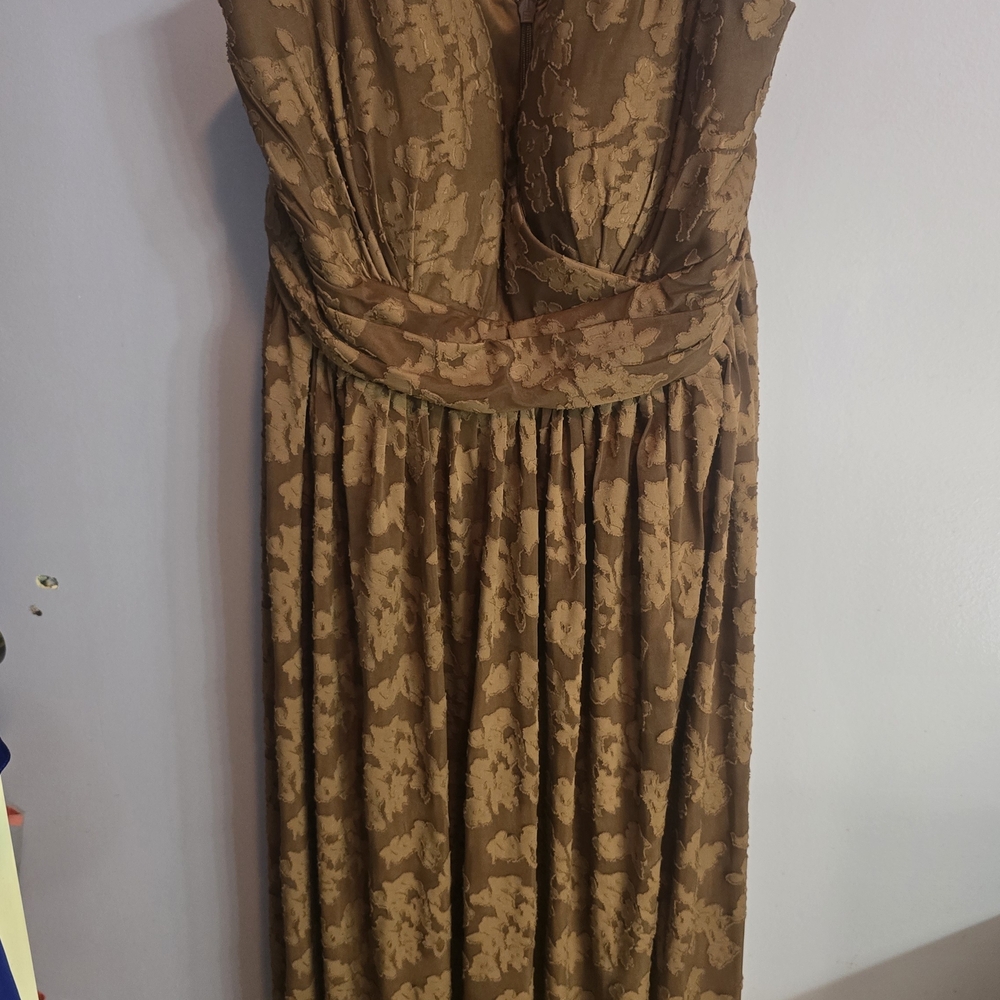 Chic Brown Floral Maxi Dress